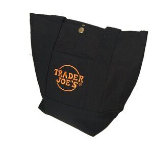 Trader Joe's Mini Canvas Tote Bag With METAL SNAP FASTENER Halloween & Grocery